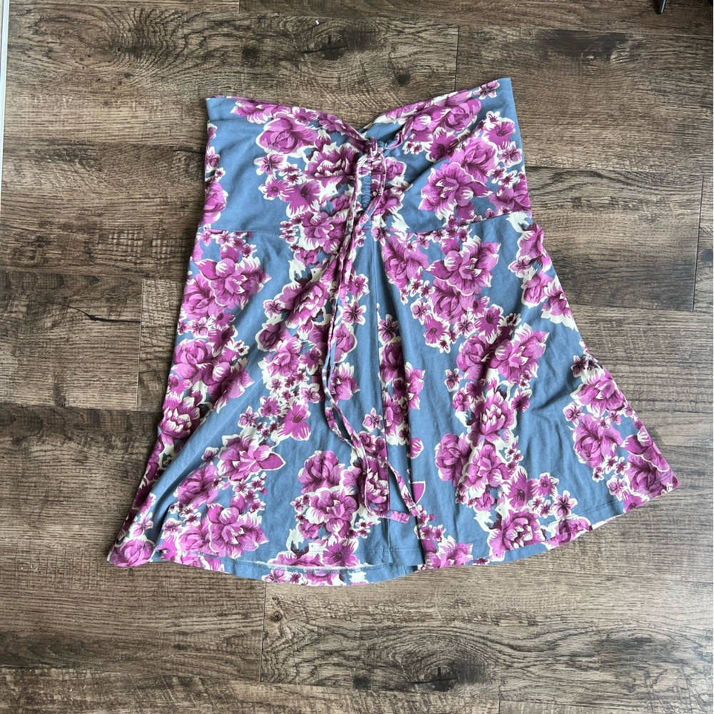 NWOT Patagonia Purple and Blue Floral strapless top